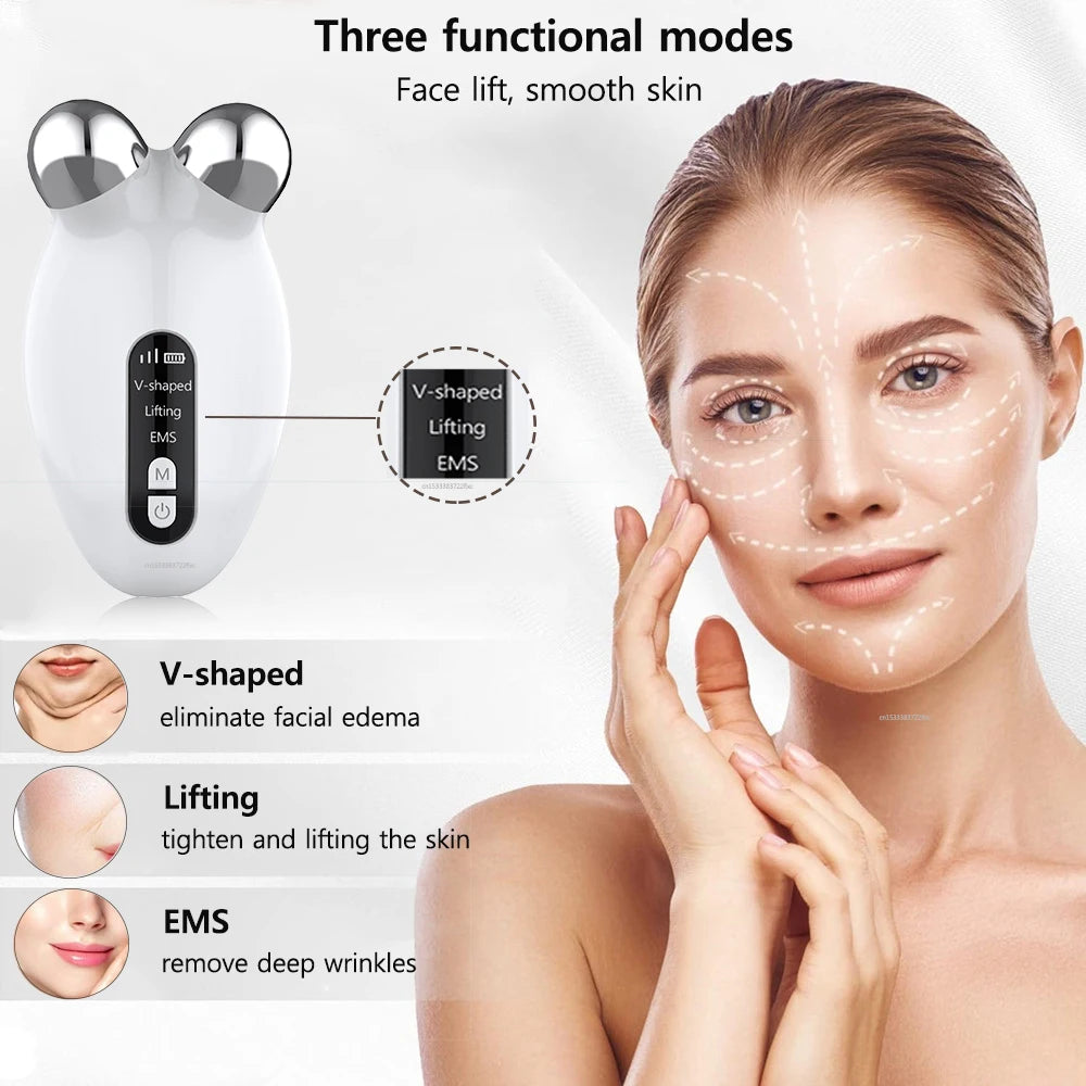 EMS Face Lifting Massager for Wrinkle Removal and Skin Firming
