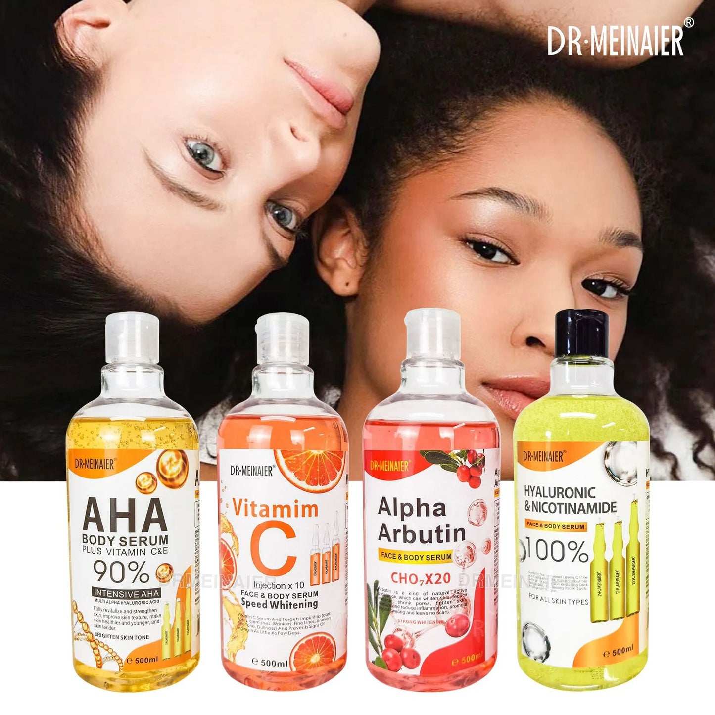 500ML Vitamin C AHA HYALURONIC & NICOTINAMIDE Face Serum