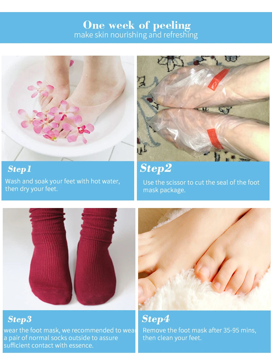 6Pair Feet Exfoliating Foot Mask for Peeling Dead Skin