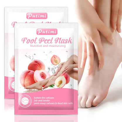 PUTIMI 6packs Exfoliating Foot Mask Feet Peeling Mask Spa Socks Smooth Dead Skin Remover Moisturizing Whitening Foot Mask