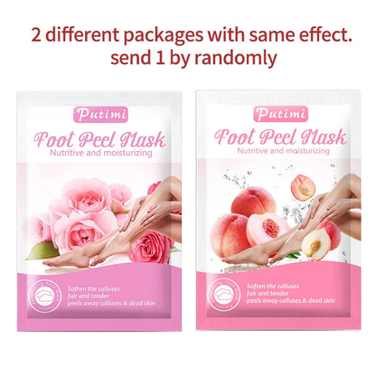 PUTIMI 6packs Exfoliating Foot Mask Feet Peeling Mask Spa Socks Smooth Dead Skin Remover Moisturizing Whitening Foot Mask