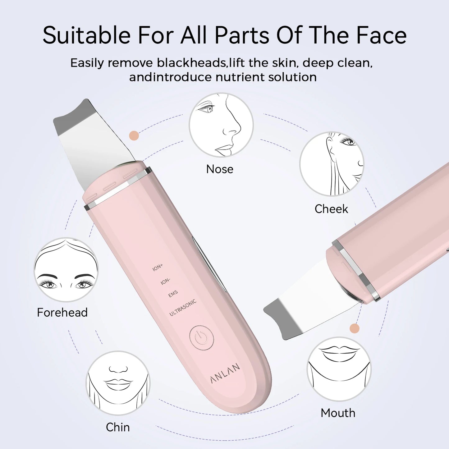 ANLAN Ultrasonic Face Skin Scrubber Lift Machine