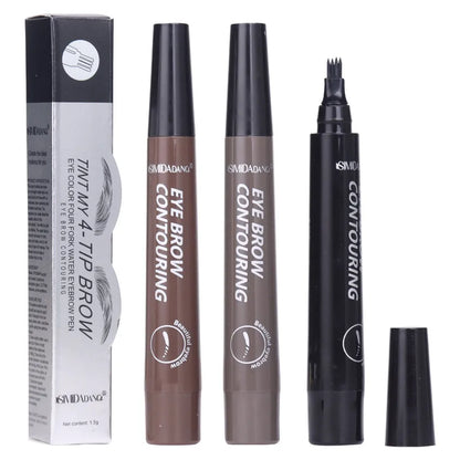 Waterproof 4-Fork Long-lasting natural Cosmetic Eyebrow Pencil