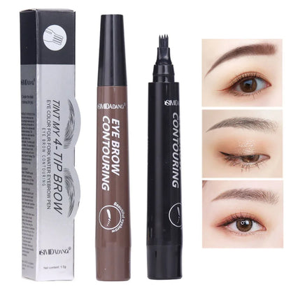 Waterproof 4-Fork Long-lasting natural Cosmetic Eyebrow Pencil