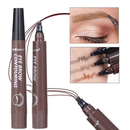 Waterproof 4-Fork Long-lasting natural Cosmetic Eyebrow Pencil