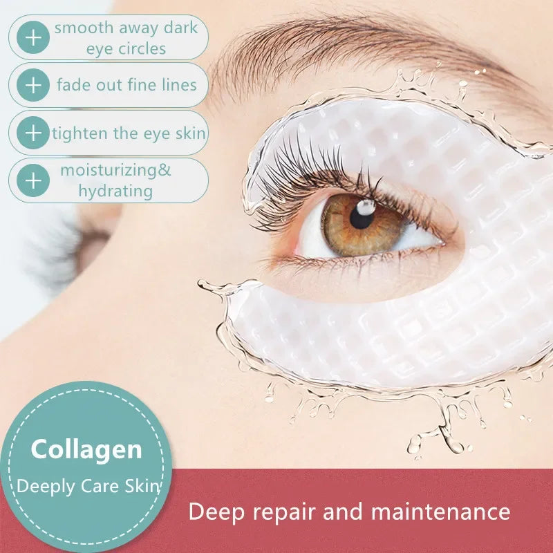 Collagen Eye Mask - Remove Eyes Patches and Moisturizing Smooth Eye