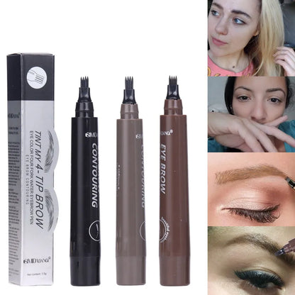 Waterproof 4-Fork Long-lasting natural Cosmetic Eyebrow Pencil