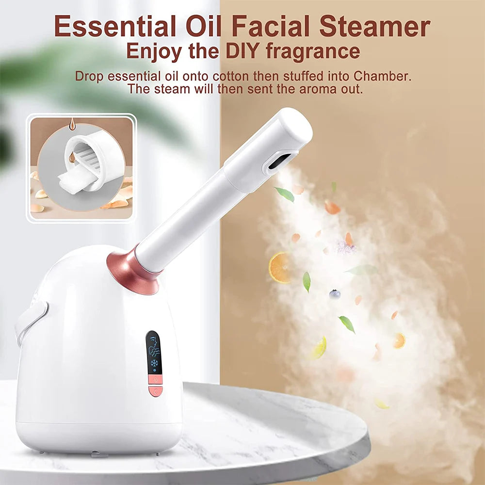 SPA Facial Steamer: Hot/Cool, Moisturizing Nano Mist, Anti-aging Sauna