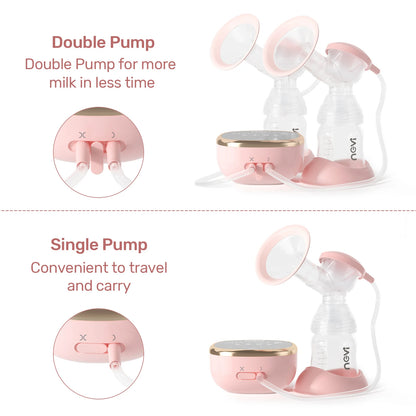 Double Electric Breast Pump - 4 Modes, 9 Levels, 4 Sizes, 10 Storage Bags