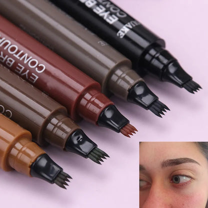 Waterproof 4-Fork Long-lasting natural Cosmetic Eyebrow Pencil