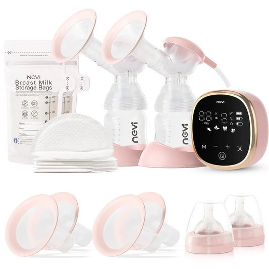 Double Electric Breast Pump - 4 Modes, 9 Levels, 4 Sizes, 10 Storage Bags